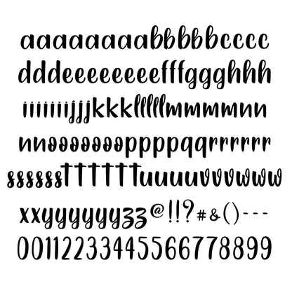 Semi Cursive Font Set