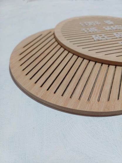250mm Round Natural Baboo Letterboard