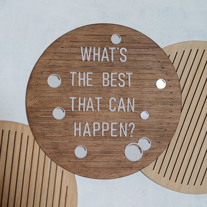 250mm Round Bamboo Stained Letterboard